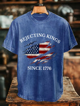 🔥Buy 3 Get 15% Off🔥Men's “Rejecting Kings Since 1776” Print T-Shirt