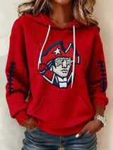 Women's Football Print Hoodie Sweatshirt