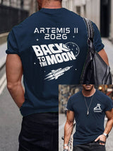 Men's Artemis II Round Neck Casual Printed T-Shirt