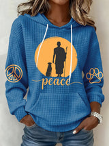 Retro Walk For Peace Monks With Aloka Dog Print Hoodie