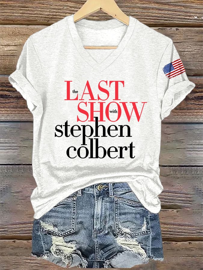🔥Buy 3 Get 15% Off V-Neck Retro Last Show Print T-Shirt