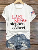 🔥Buy 3 Get 15% Off V-Neck Retro Last Show Print T-Shirt