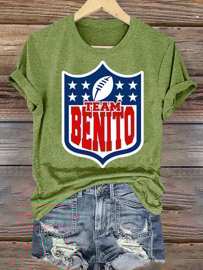 Women's  Team Benito Puerto Rico Print Casual Tee
