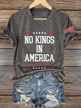 🔥Buy 3 Get 15% Off🔥V-Neck Retro No Kings In America Since 1776 Print T-Shirt