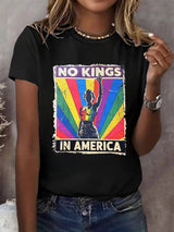 🔥Buy 3 Get 15% Off🔥No Kings In America Print  T-shirt