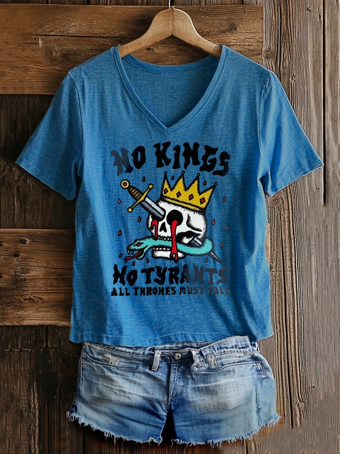 🔥Buy 3 Get 15% Off🔥Women's Casual Retro Reject The King Print T-Shirt