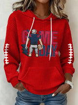 Women's Football Print Hoodie Sweatshirt