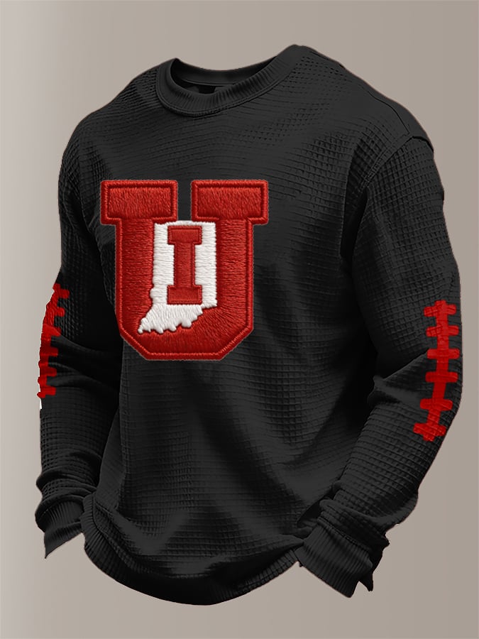 Men's Football  waffle fabric long-sleeved T-shirt