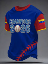 Men's Venezuelan Baseball Champions Print Casual T-shirt