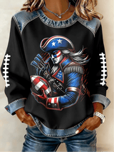 Women's Football Print Sweatshirt