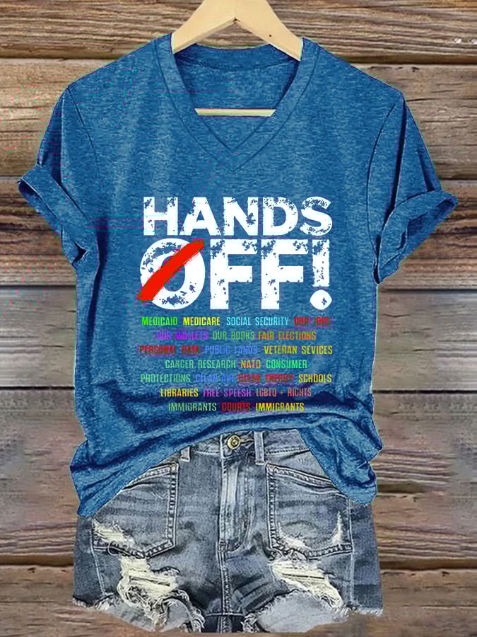 🔥Buy 3 Get 15% Off🔥Women's Hands Off Protest Print Casual T-Shirt