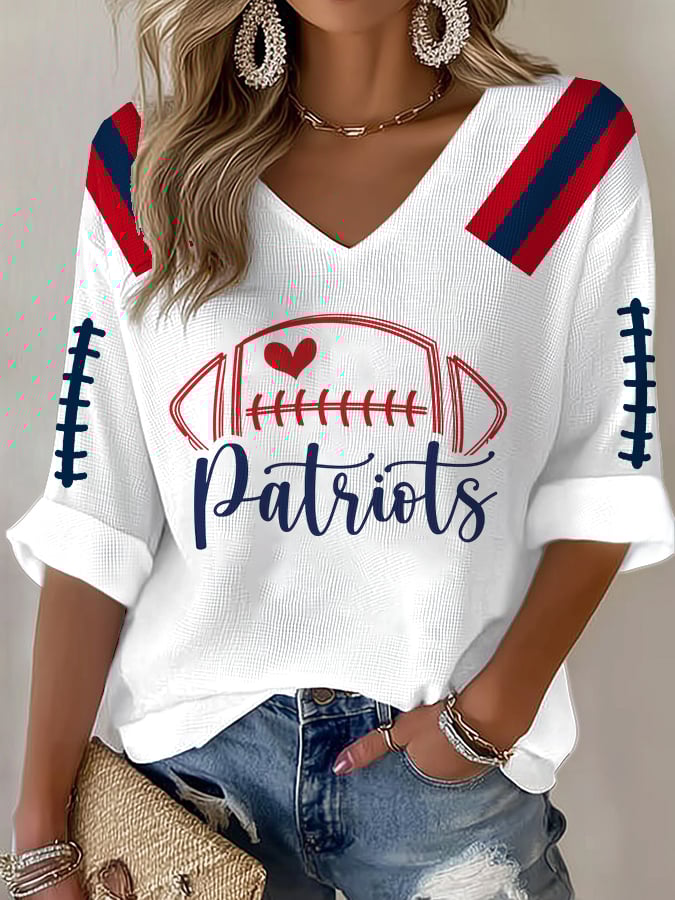 Women's Football V-Neck Top