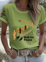 Women's Walk For Peace  Art  Print T-Shirt