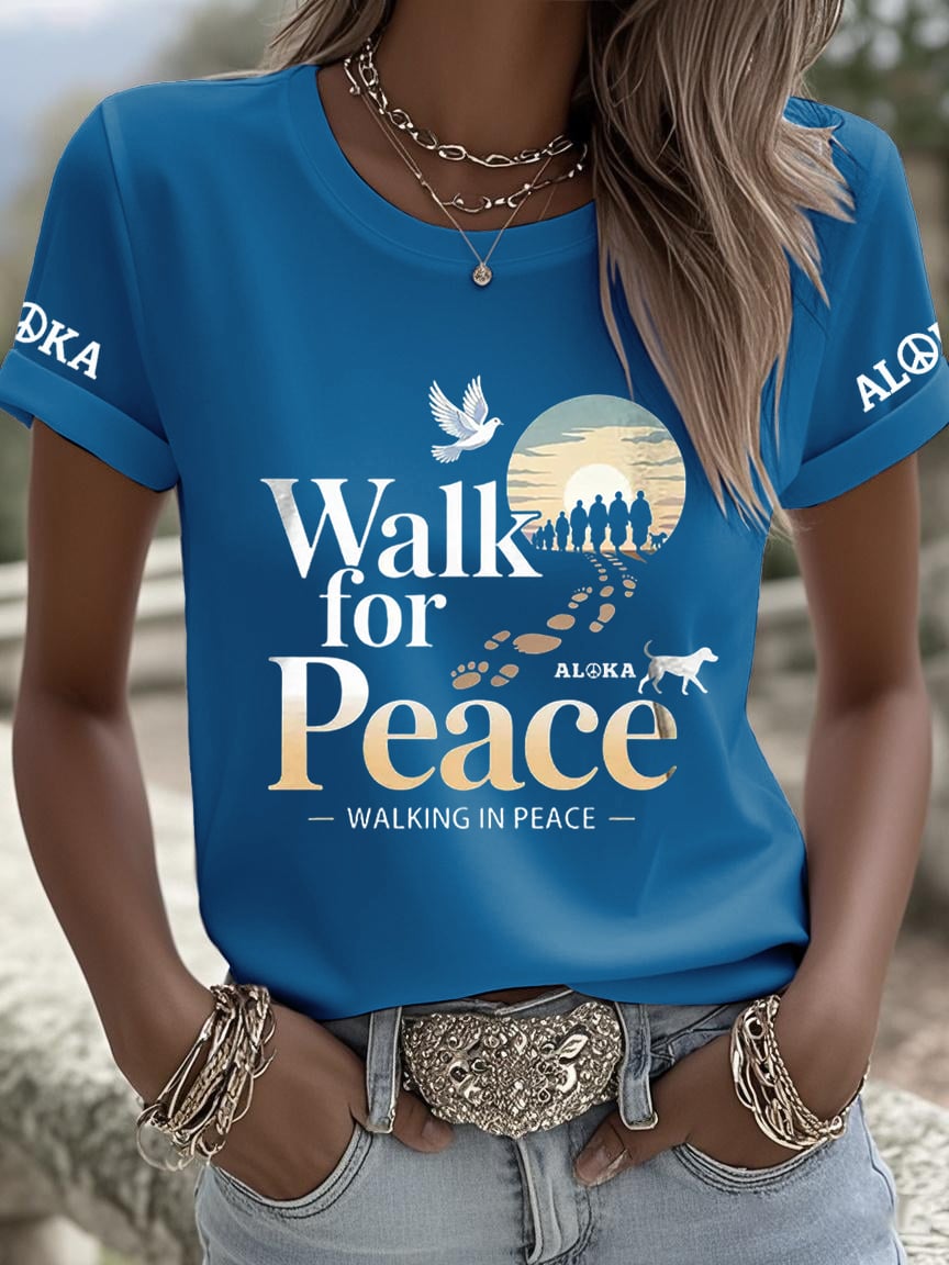 Women's Walk For Peace  Art  Print T-Shirt