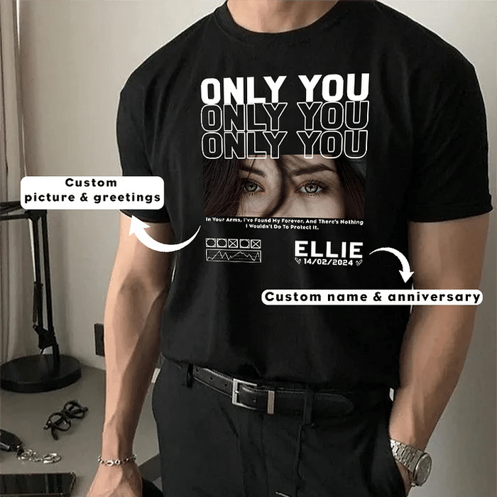 💖Best Gift For Lover💖Unique Custom Eyes Photo Tee 💗 Crewneck 💗 Hoodie