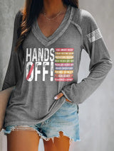 🔥Buy 3 Get 15% Off🔥Women's Retro Hands Off Protest Print T-Shirt