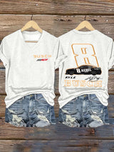 Women's Drag Racing Hero Print Casual T-shirt