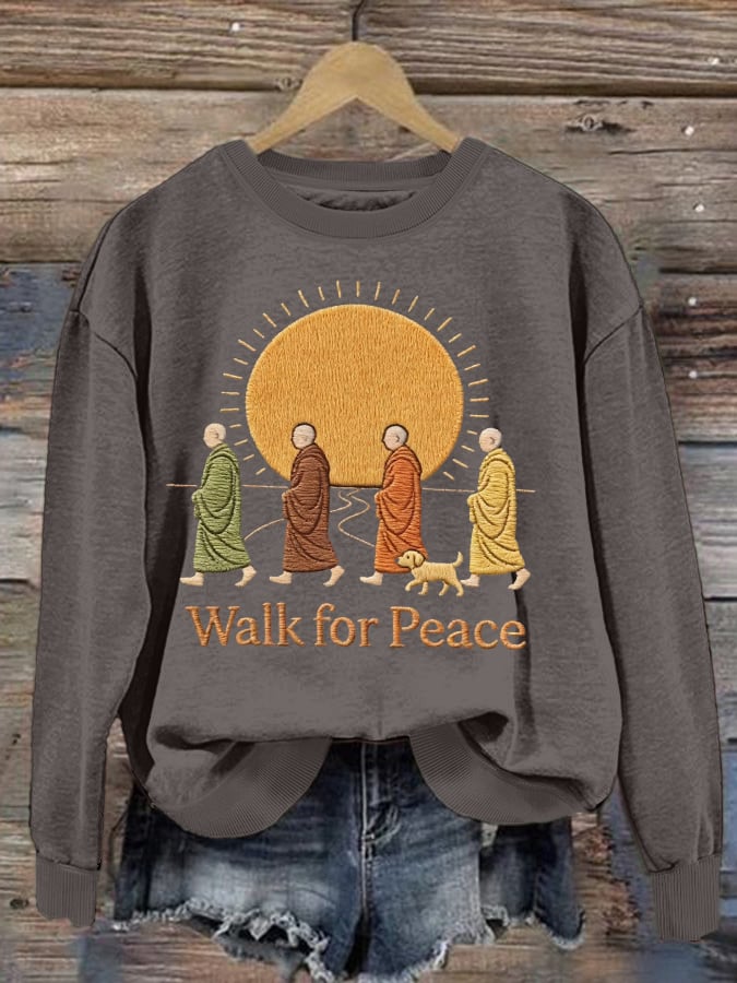 Walking for Peace Art Print Sweatshirt