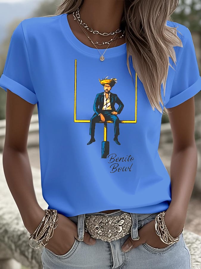 Women's Printed Round Neck T-Shirt