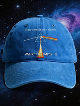 Retro Artemis II See You On The Dark Side Of The Moon Print Baseball Cap