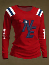 Women's Retro Football Print Shirt