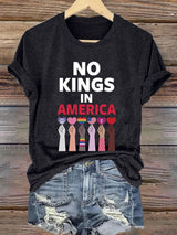 🔥Buy 3 Get 15% Off🔥Women's No Kings In America Print Caasual T-shirt