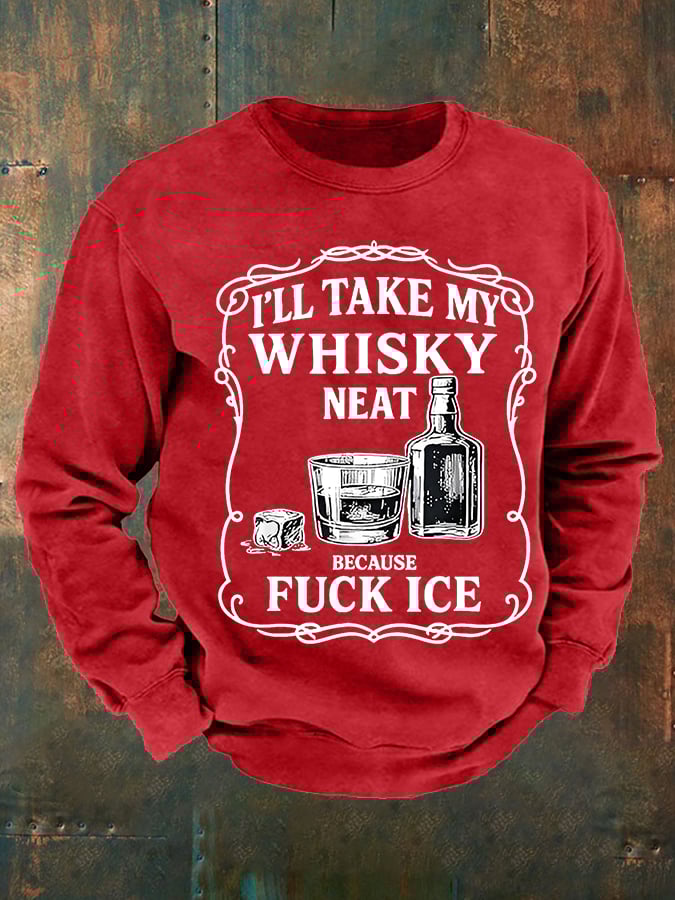 Men's  Whiskey F*ck ICE Abolish ICE  Printed  Sweatshirt
