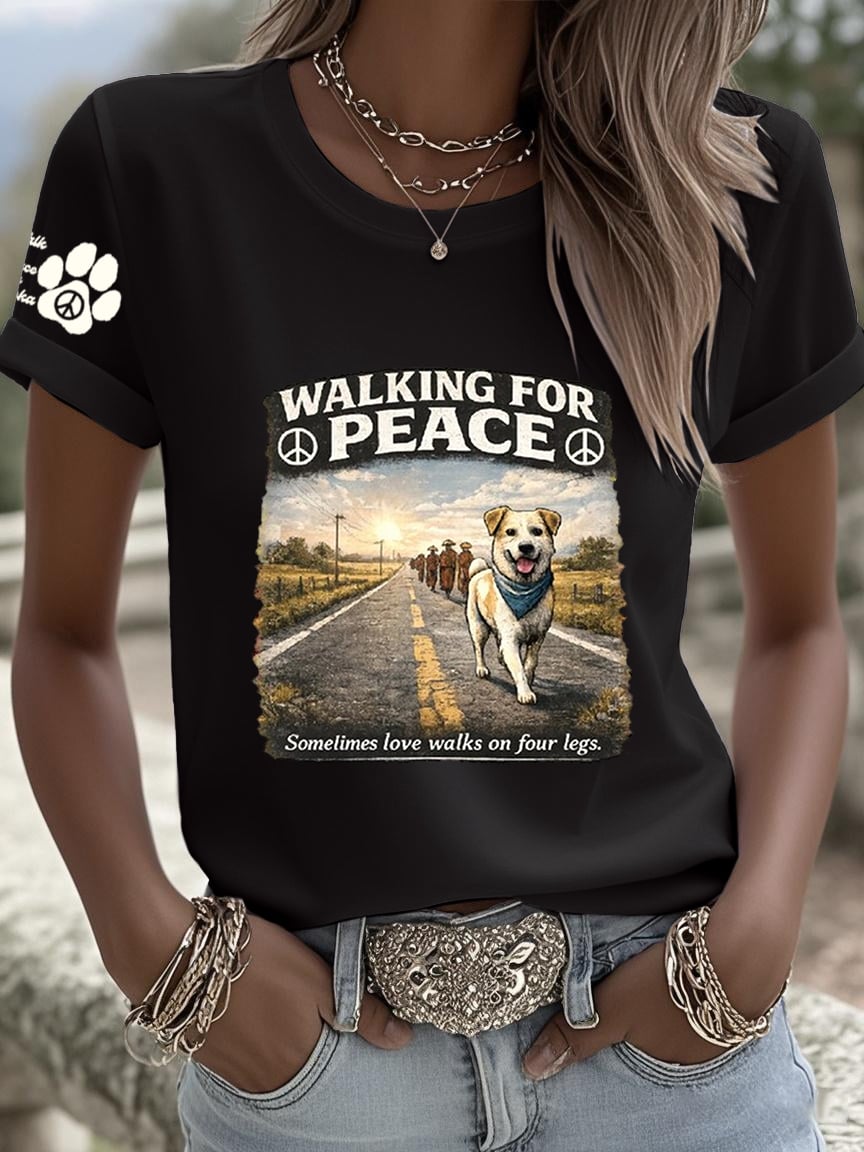 Women's Walk For Peace  Art  Print T-Shirt