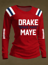 Women's Retro Football Print Shirt