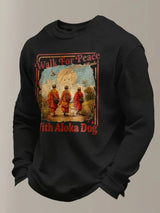 Men's Walk For Peace  Printed Casual Long-Sleeved Top