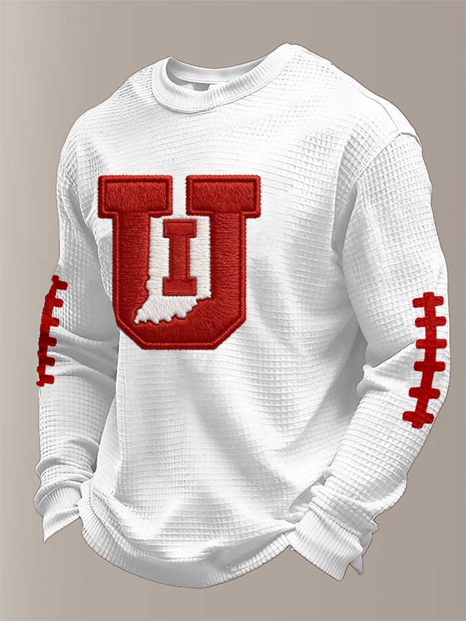Men's Football  waffle fabric long-sleeved T-shirt