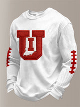 Men's Football  waffle fabric long-sleeved T-shirt