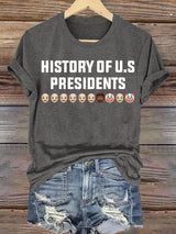🔥Buy 3 Get 15% Off🔥Women's  History Of US Presidents Print T-Shirt