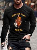 Men's Peace Walk Monk Pattern Long-Sleeve T-Shirt