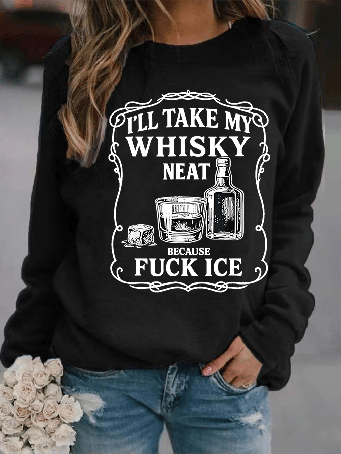 Women's  Whiskey F*ck ICE Abolish ICE  Printed  Sweatshirt
