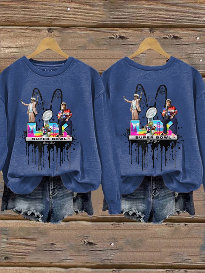 Women's Puerto Rico Print Print Round Neck Sweatshirt