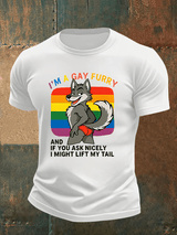 Men's I'm a gay furry Funny LGBTQ Pride Month Shirt