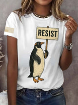 🔥Buy 3 Get 15% Off🔥Retro Penguins Resist Tariffs Print T-Shirt