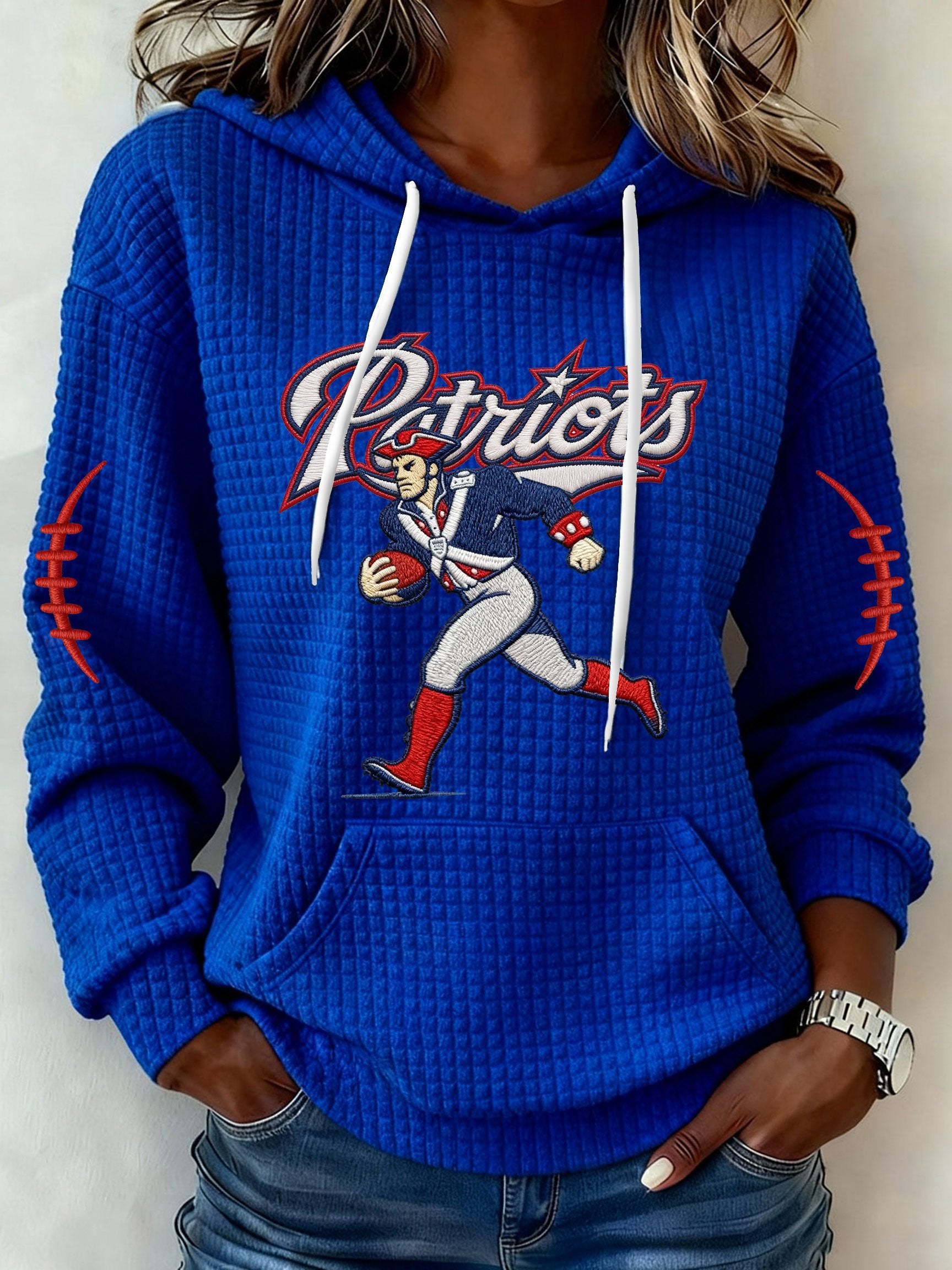 Women’s Football Graphic Waffle Knit Hoodie