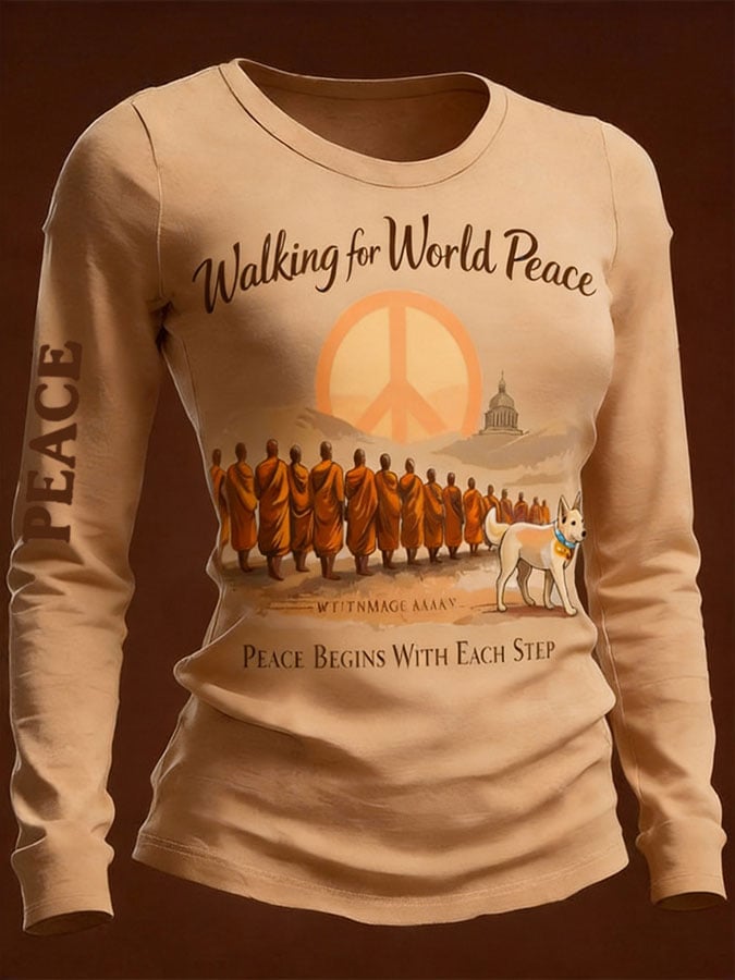 Women'S Clothing: Walking For Peace - Artistic Print Top