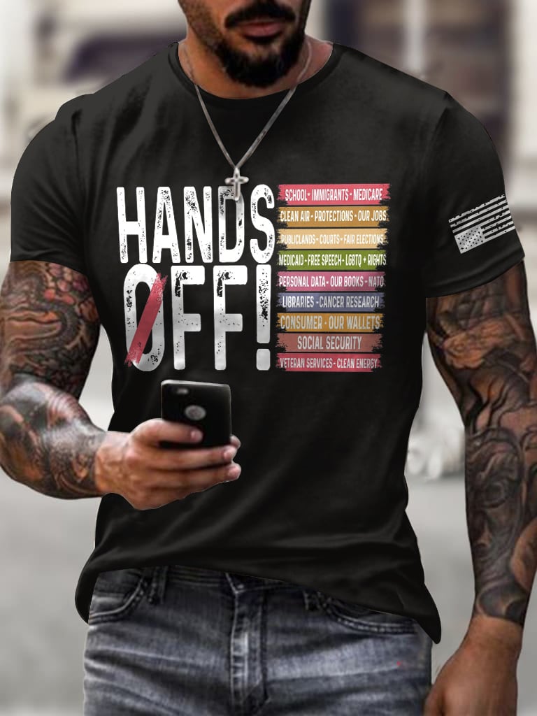 🔥Buy 3 Get 15% Off🔥Men'S Retro Hands Off Protest Print T-Shirt
