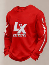 Men’s Football Graphic Waffle Knit Long Sleeve Crewneck T-Shirt