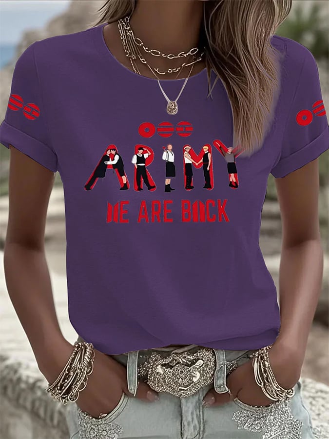 🔥Buy 3 Get 15% Off🔥Women's BTS Fan Print Short-Sleeve T-Shirt