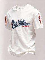 Men’s Football Graphic Waffle Knit Short Sleeve Crewneck T-Shirt