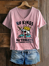 🔥Buy 3 Get 15% Off🔥Women's Casual Retro Reject The King Print T-Shirt