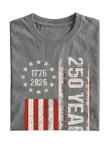 Retro U.S. 250th Anniversary Commemorative Cotton Short-sleeve T-shirt