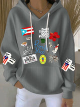 Women's Puerto Rico Print Casual Sweatshirt