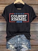 Women's Talk Show Colbert Kimme 2028 Print T-Shirt