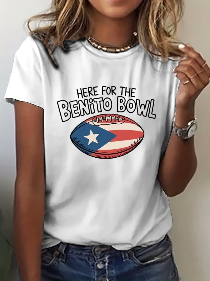 Women's Rugby Print Casual T-Shirt