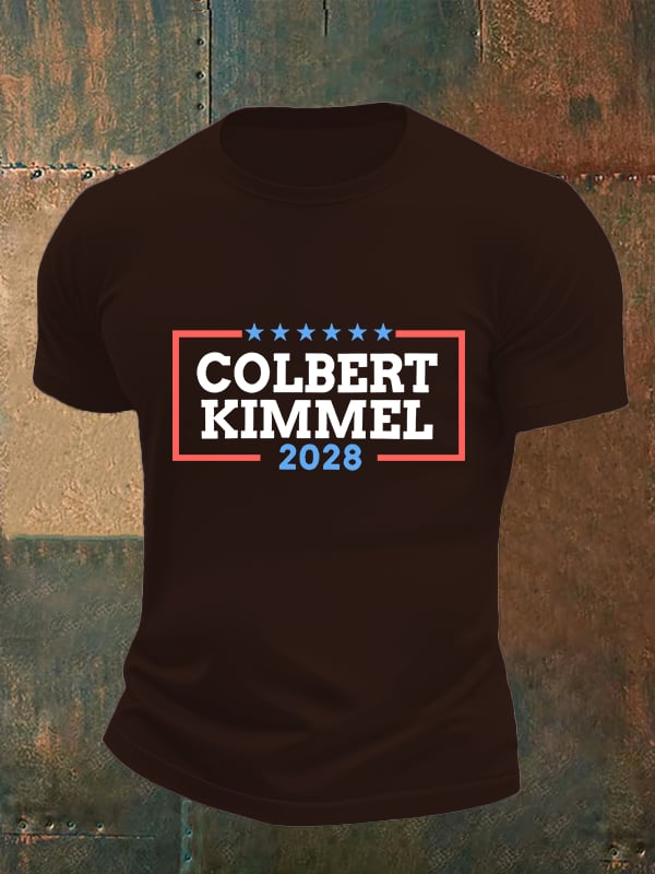 Men's Talk Show Colbert Kimme 2028 Print T-Shirt